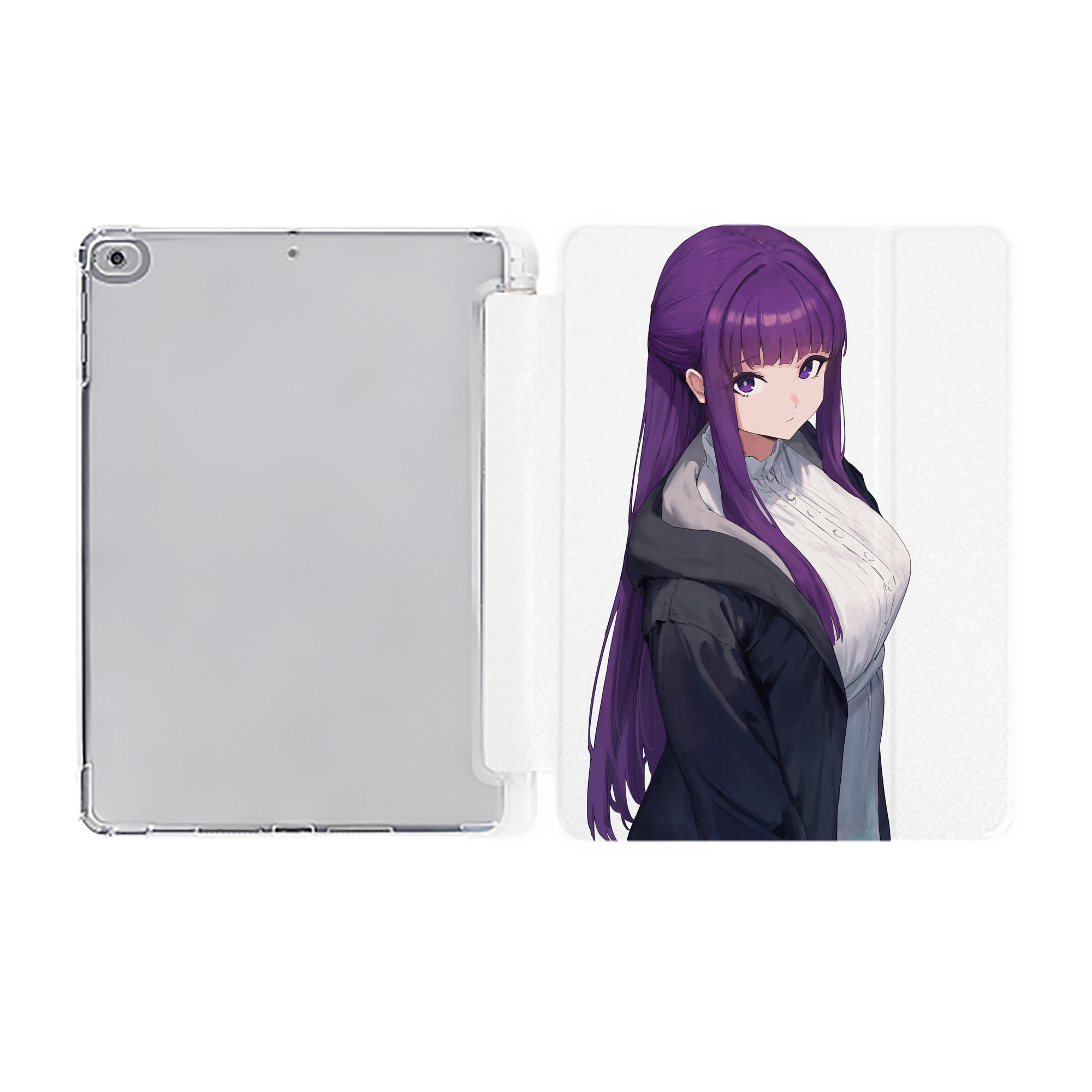 （画像用） 葬送のフリーレン Frieren IPad ケース ペン収納付き 三つ折りスタンド PUレザー×シリコン 対応機種9.5/10.5/10.9インチ